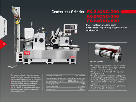 Chiếc máy nghiền không trung tâm CNC độ chính xác cao Super Strong Grinding Force Form Grinding For Hard Alloy FX-24CNC